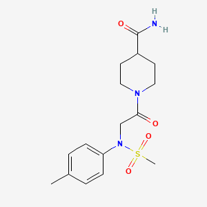 molecular formula C16H23N3O4S B3446888 1-[N-(4-methylphenyl)-N-(methylsulfonyl)glycyl]-4-piperidinecarboxamide 