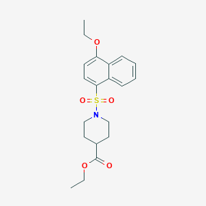 molecular formula C20H25NO5S B344689 Ethyl 1-[(4-ethoxynaphthyl)sulfonyl]piperidine-4-carboxylate CAS No. 797769-62-1