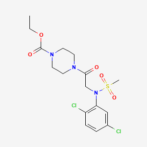 molecular formula C16H21Cl2N3O5S B3446892 ethyl 4-[N-(2,5-dichlorophenyl)-N-(methylsulfonyl)glycyl]-1-piperazinecarboxylate 