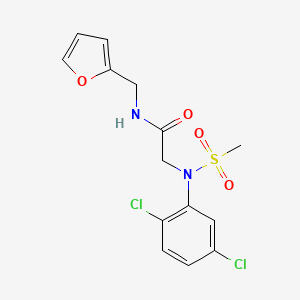 molecular formula C14H14Cl2N2O4S B3446899 N~2~-(2,5-dichlorophenyl)-N~1~-(2-furylmethyl)-N~2~-(methylsulfonyl)glycinamide 