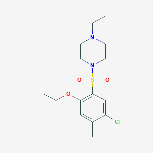 molecular formula C15H23ClN2O3S B344690 1-(5-Chloro-2-ethoxy-4-methylbenzenesulfonyl)-4-ethylpiperazine CAS No. 835893-10-2