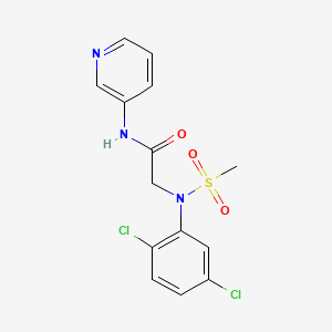 molecular formula C14H13Cl2N3O3S B3446900 N~2~-(2,5-dichlorophenyl)-N~2~-(methylsulfonyl)-N~1~-3-pyridinylglycinamide 