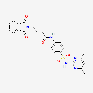molecular formula C24H23N5O5S B3446907 N-(4-{[(4,6-dimethyl-2-pyrimidinyl)amino]sulfonyl}phenyl)-4-(1,3-dioxo-1,3-dihydro-2H-isoindol-2-yl)butanamide 
