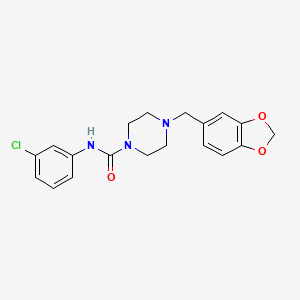 4-(1,3-benzodioxol-5-ylmethyl)-N-(3-chlorophenyl)-1-piperazinecarboxamide