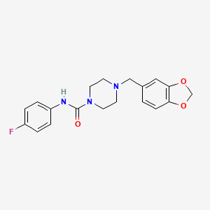 molecular formula C19H20FN3O3 B3446928 4-(1,3-benzodioxol-5-ylmethyl)-N-(4-fluorophenyl)-1-piperazinecarboxamide 