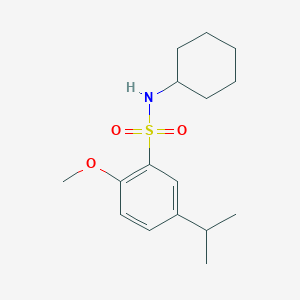 molecular formula C16H25NO3S B344694 Cyclohexyl{[2-methoxy-5-(methylethyl)phenyl]sulfonyl}amine CAS No. 714206-21-0
