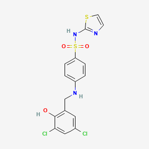 molecular formula C16H13Cl2N3O3S2 B3446962 4-[(3,5-dichloro-2-hydroxybenzyl)amino]-N-1,3-thiazol-2-ylbenzenesulfonamide 