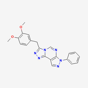 molecular formula C21H18N6O2 B3446979 3-(3,4-dimethoxybenzyl)-7-phenyl-7H-pyrazolo[4,3-e][1,2,4]triazolo[4,3-c]pyrimidine 