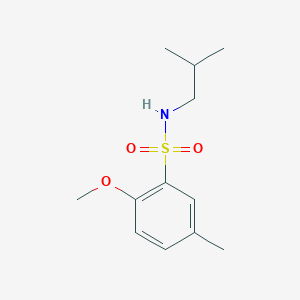 molecular formula C12H19NO3S B344699 2-methoxy-5-methyl-N-(2-methylpropyl)benzenesulfonamide CAS No. 870540-52-6