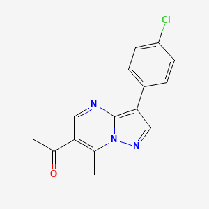 molecular formula C15H12ClN3O B3446995 1-[3-(4-chlorophenyl)-7-methylpyrazolo[1,5-a]pyrimidin-6-yl]ethanone 