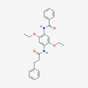 molecular formula C26H28N2O4 B3446998 N-{2,5-diethoxy-4-[(3-phenylpropanoyl)amino]phenyl}benzamide 