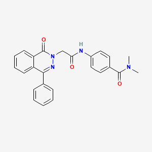molecular formula C25H22N4O3 B3447018 N,N-dimethyl-4-{[(1-oxo-4-phenyl-2(1H)-phthalazinyl)acetyl]amino}benzamide 