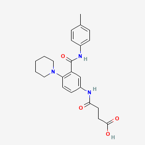 molecular formula C23H27N3O4 B3447049 4-{[3-{[(4-methylphenyl)amino]carbonyl}-4-(1-piperidinyl)phenyl]amino}-4-oxobutanoic acid 