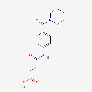 molecular formula C16H20N2O4 B3447051 4-oxo-4-{[4-(1-piperidinylcarbonyl)phenyl]amino}butanoic acid 