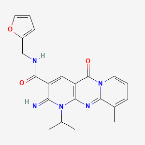 molecular formula C21H21N5O3 B3447055 N-(2-furylmethyl)-2-imino-1-isopropyl-10-methyl-5-oxo-1,5-dihydro-2H-dipyrido[1,2-a:2',3'-d]pyrimidine-3-carboxamide 