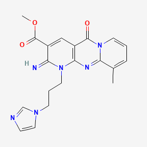 molecular formula C20H20N6O3 B3447058 methyl 1-[3-(1H-imidazol-1-yl)propyl]-2-imino-10-methyl-5-oxo-1,5-dihydro-2H-dipyrido[1,2-a:2',3'-d]pyrimidine-3-carboxylate 
