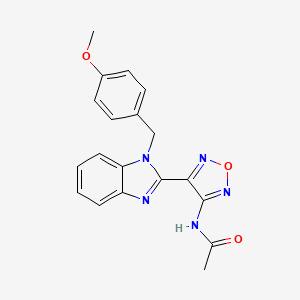 molecular formula C19H17N5O3 B3447066 N-{4-[1-(4-methoxybenzyl)-1H-benzimidazol-2-yl]-1,2,5-oxadiazol-3-yl}acetamide 