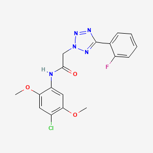 molecular formula C17H15ClFN5O3 B3447088 N-(4-chloro-2,5-dimethoxyphenyl)-2-[5-(2-fluorophenyl)-2H-tetrazol-2-yl]acetamide CAS No. 799251-43-7