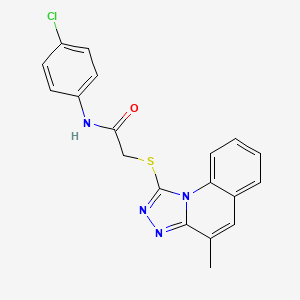 molecular formula C19H15ClN4OS B3447094 N-(4-chlorophenyl)-2-[(4-methyl[1,2,4]triazolo[4,3-a]quinolin-1-yl)thio]acetamide 