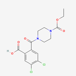 molecular formula C15H16Cl2N2O5 B3447099 4,5-dichloro-2-{[4-(ethoxycarbonyl)-1-piperazinyl]carbonyl}benzoic acid 
