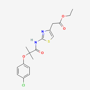 molecular formula C17H19ClN2O4S B3447120 ethyl (2-{[2-(4-chlorophenoxy)-2-methylpropanoyl]amino}-1,3-thiazol-4-yl)acetate 
