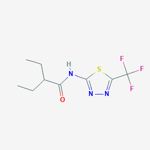 molecular formula C9H12F3N3OS B3447137 2-ethyl-N-[5-(trifluoromethyl)-1,3,4-thiadiazol-2-yl]butanamide 