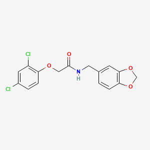 molecular formula C16H13Cl2NO4 B3447138 N-(1,3-benzodioxol-5-ylmethyl)-2-(2,4-dichlorophenoxy)acetamide 