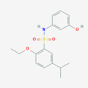 molecular formula C17H21NO4S B344714 {[2-Ethoxy-5-(methylethyl)phenyl]sulfonyl}(3-hydroxyphenyl)amine CAS No. 873673-88-2