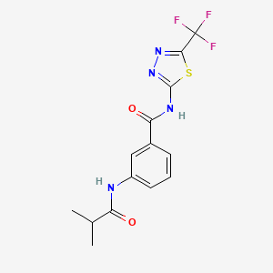 molecular formula C14H13F3N4O2S B3447145 3-(isobutyrylamino)-N-[5-(trifluoromethyl)-1,3,4-thiadiazol-2-yl]benzamide 