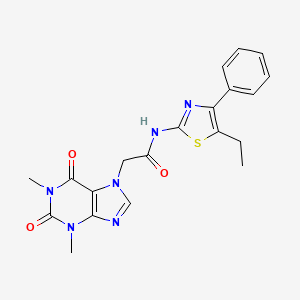 molecular formula C20H20N6O3S B3447157 2-(1,3-dimethyl-2,6-dioxo-1,2,3,6-tetrahydro-7H-purin-7-yl)-N-(5-ethyl-4-phenyl-1,3-thiazol-2-yl)acetamide 