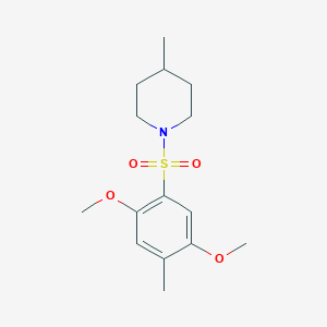 molecular formula C15H23NO4S B344718 1-[(2,5-Dimethoxy-4-methylphenyl)sulfonyl]-4-methylpiperidine CAS No. 873579-05-6