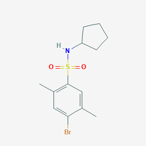 molecular formula C13H18BrNO2S B344721 4-bromo-N-cyclopentyl-2,5-dimethylbenzenesulfonamide CAS No. 873578-37-1