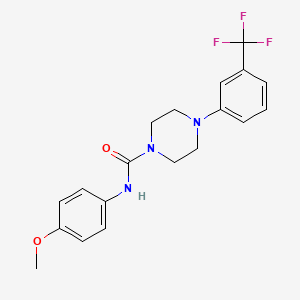 molecular formula C19H20F3N3O2 B3447210 N-(4-methoxyphenyl)-4-[3-(trifluoromethyl)phenyl]-1-piperazinecarboxamide 