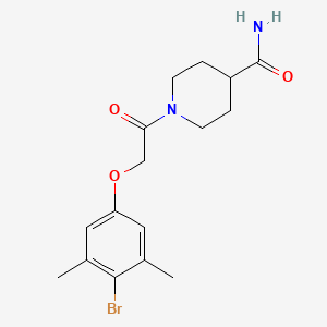 molecular formula C16H21BrN2O3 B3447235 1-[(4-bromo-3,5-dimethylphenoxy)acetyl]-4-piperidinecarboxamide 