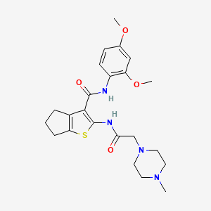 molecular formula C23H30N4O4S B3447240 N-(2,4-dimethoxyphenyl)-2-{[(4-methyl-1-piperazinyl)acetyl]amino}-5,6-dihydro-4H-cyclopenta[b]thiophene-3-carboxamide 