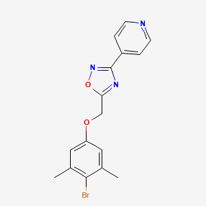 molecular formula C16H14BrN3O2 B3447242 4-{5-[(4-bromo-3,5-dimethylphenoxy)methyl]-1,2,4-oxadiazol-3-yl}pyridine 