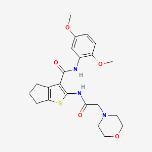 molecular formula C22H27N3O5S B3447249 N-(2,5-dimethoxyphenyl)-2-[(4-morpholinylacetyl)amino]-5,6-dihydro-4H-cyclopenta[b]thiophene-3-carboxamide 
