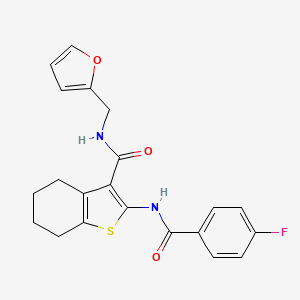 molecular formula C21H19FN2O3S B3447253 2-[(4-fluorobenzoyl)amino]-N-(2-furylmethyl)-4,5,6,7-tetrahydro-1-benzothiophene-3-carboxamide 