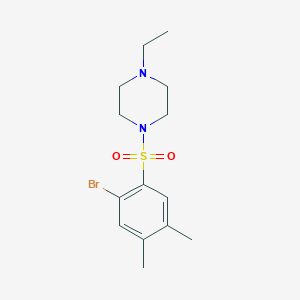 molecular formula C14H21BrN2O2S B344726 1-[(2-Bromo-4,5-dimethylphenyl)sulfonyl]-4-ethylpiperazine CAS No. 873679-91-5