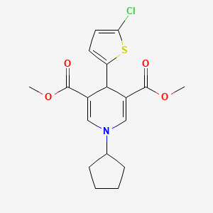 molecular formula C18H20ClNO4S B3447284 dimethyl 4-(5-chloro-2-thienyl)-1-cyclopentyl-1,4-dihydro-3,5-pyridinedicarboxylate 