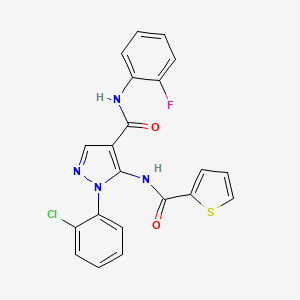molecular formula C21H14ClFN4O2S B3447307 1-(2-chlorophenyl)-N-(2-fluorophenyl)-5-[(2-thienylcarbonyl)amino]-1H-pyrazole-4-carboxamide 
