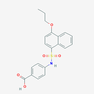 molecular formula C20H19NO5S B344731 4-{[(4-Propoxynaphthyl)sulfonyl]amino}benzoic acid CAS No. 1007688-15-4