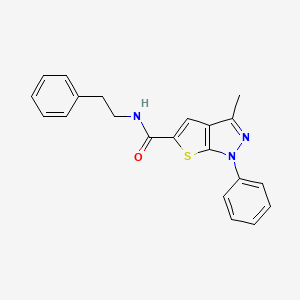 molecular formula C21H19N3OS B3447322 3-methyl-1-phenyl-N-(2-phenylethyl)-1H-thieno[2,3-c]pyrazole-5-carboxamide 
