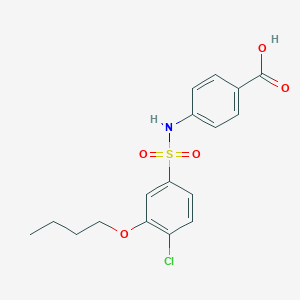 molecular formula C17H18ClNO5S B344733 4-{[(3-Butoxy-4-chlorophenyl)sulfonyl]amino}benzoic acid CAS No. 914236-52-5
