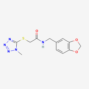 molecular formula C12H13N5O3S B3447330 N-(1,3-benzodioxol-5-ylmethyl)-2-[(1-methyl-1H-tetrazol-5-yl)thio]acetamide 