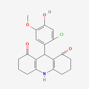 molecular formula C20H20ClNO4 B3447348 9-(2-chloro-4-hydroxy-5-methoxyphenyl)-3,4,6,7,9,10-hexahydro-1,8(2H,5H)-acridinedione 