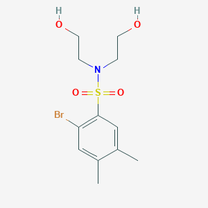 molecular formula C12H18BrNO4S B344735 Bis(2-hydroxyethyl)[(2-bromo-4,5-dimethylphenyl)sulfonyl]amine CAS No. 942667-54-1