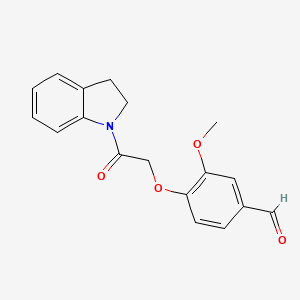 molecular formula C18H17NO4 B3447354 4-[2-(2,3-dihydro-1H-indol-1-yl)-2-oxoethoxy]-3-methoxybenzaldehyde 