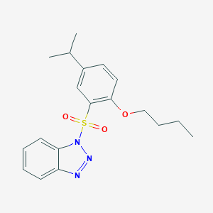 molecular formula C19H23N3O3S B344736 1-[(2-butoxy-5-isopropylphenyl)sulfonyl]-1H-1,2,3-benzotriazole CAS No. 940988-46-5