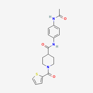 molecular formula C19H21N3O3S B3447371 N-[4-(acetylamino)phenyl]-1-(2-thienylcarbonyl)-4-piperidinecarboxamide 